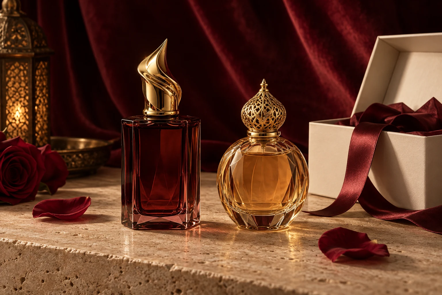 Inspiración de regalo: perfumes árabes, rosas y un estuche con cinta de satén