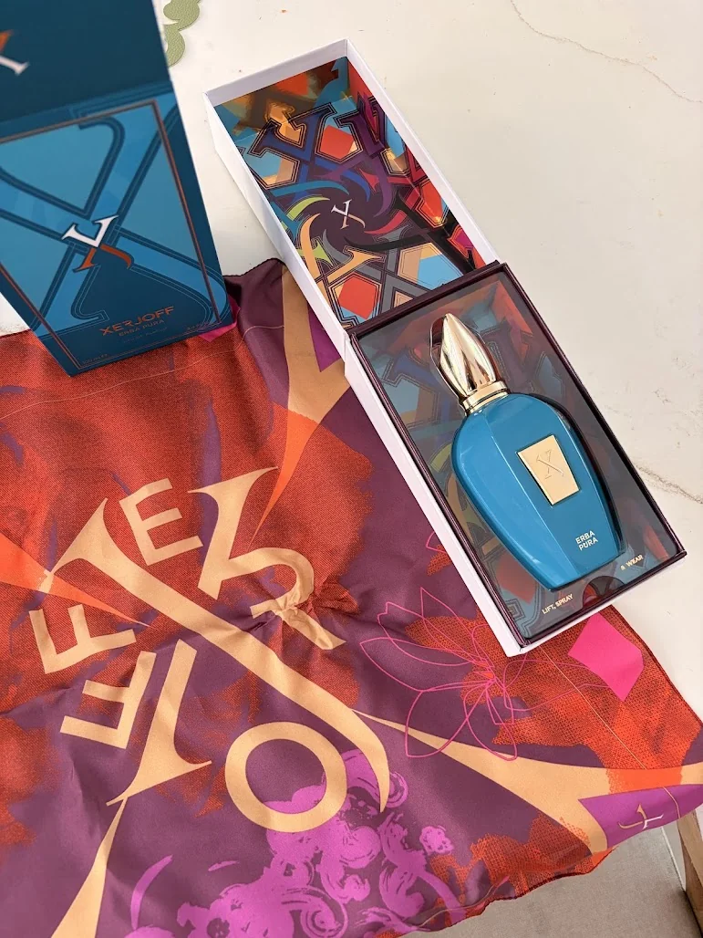 Entrega Xerjoff Erba Pura alta perfumería nicho con seda